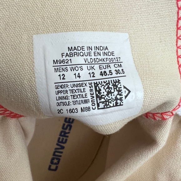 Mens Converse Chuck Taylor All Star Red High Tops, Size 12 - Picture 5 of 7